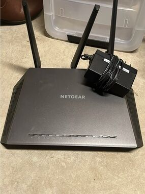 NETGEAR Nighthawk Black Wireless Router with External Antennas and Adapter
